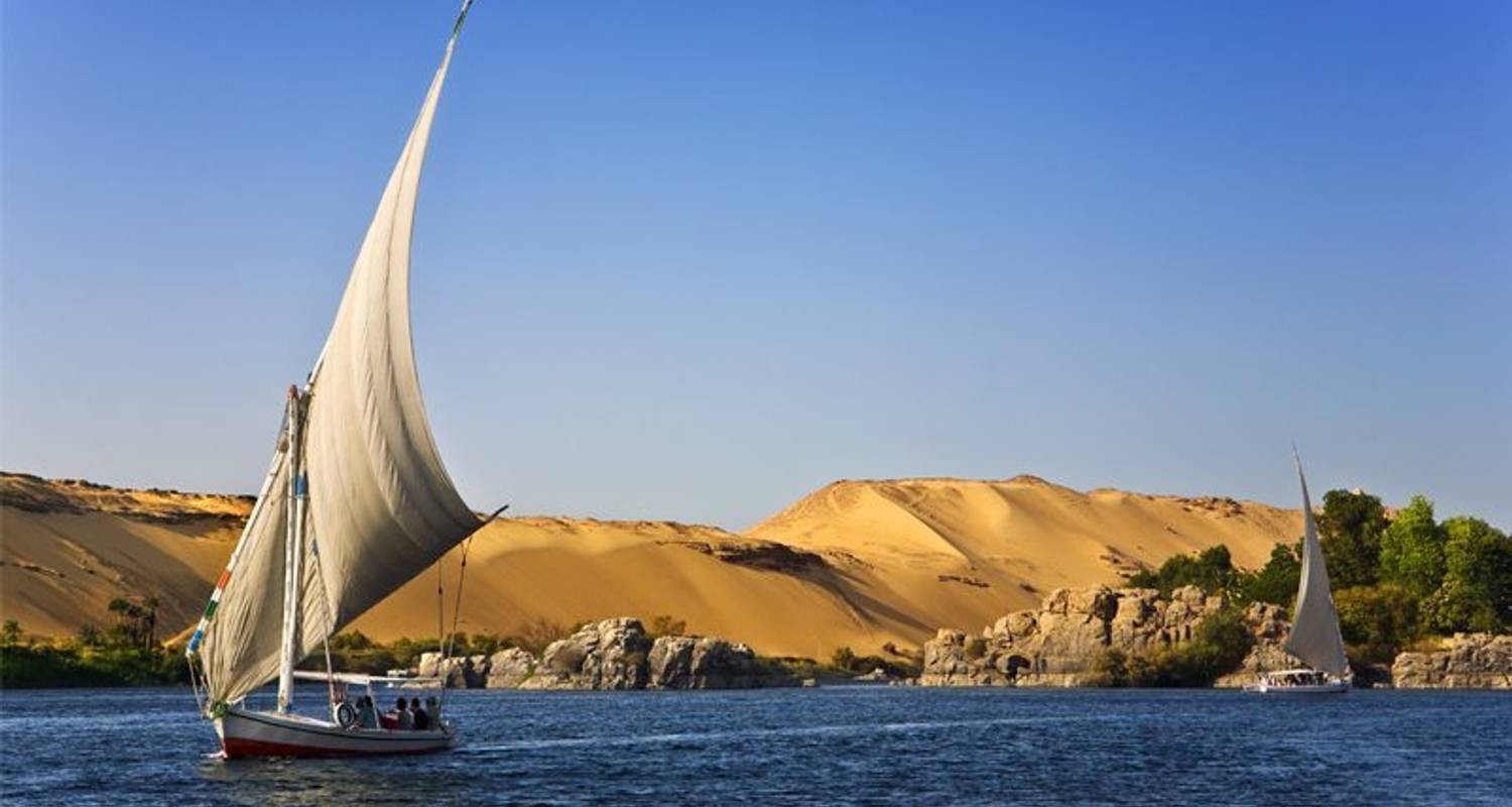 2 Nights Aswan / 2 Nights Nile Felucca Sailing Boat Adventure / Kom Ombo / Edfu / 1 Night Luxor Tour Package 6 Days 5 Nights